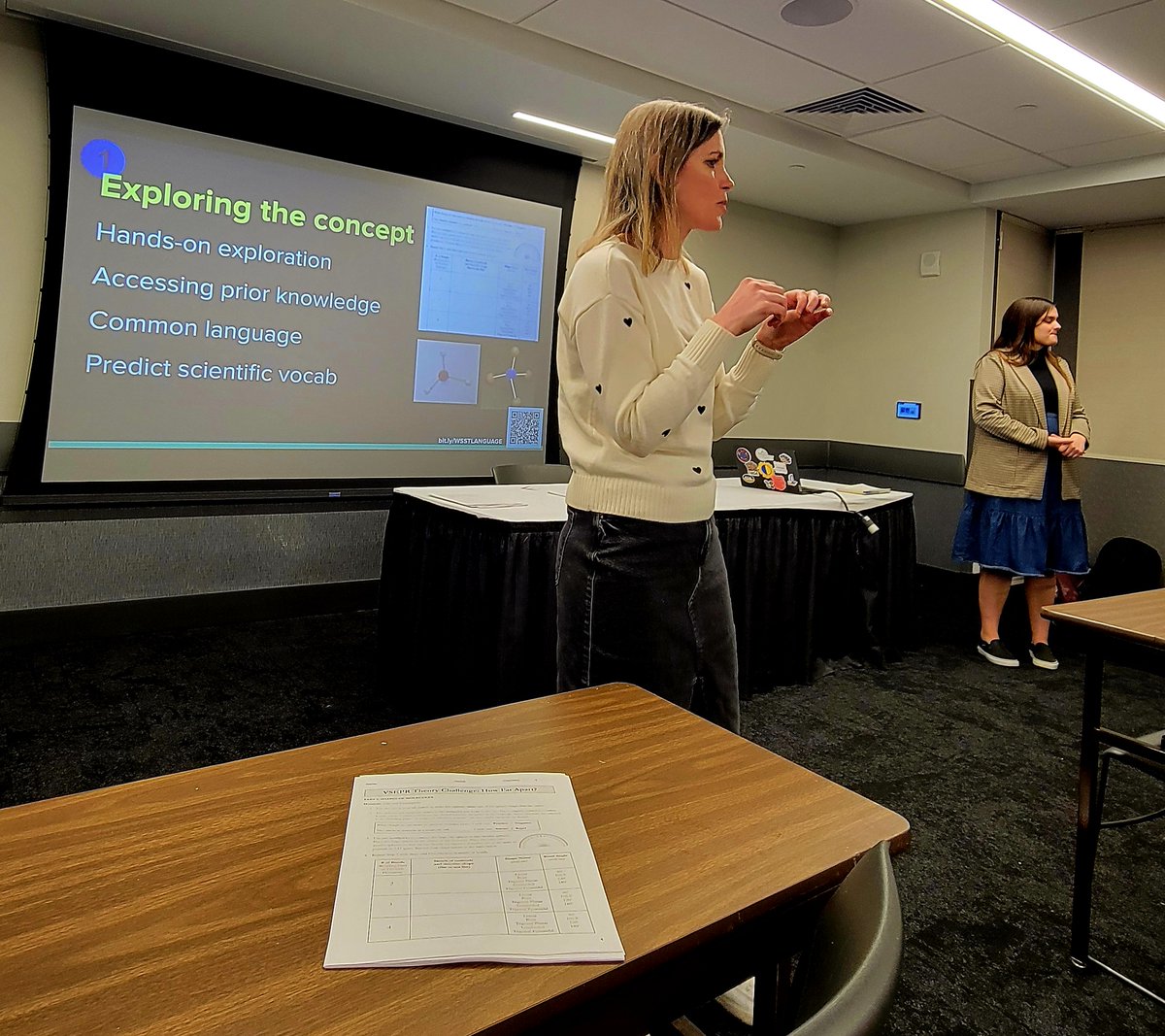 chemhemling's tweet photo. So thankful for my co-teacher Julia Peterson and Dr. Ruslana Westerlund! We shared our journey supporting all students in #literacy through #ModeContinuum at the state #WSST conference in LaCrosse. @WIScienceTeach @beaverdamusd @cesa2wi #multilingualsupport #iteachchem https://t.co/QiWjD75Efn