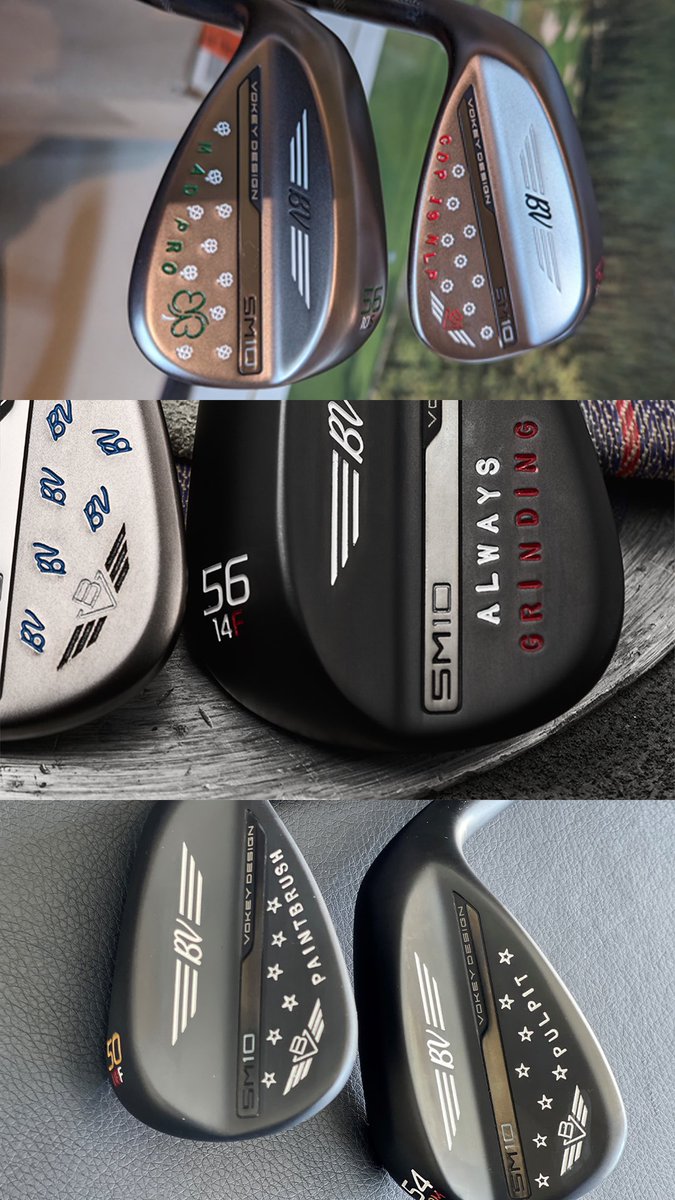 Complete the look of your SM10 Wedges with personalized hand stamping, toe engravings and colour paint fill to match your unique style.

Click to see some 🇨🇦  #WedgeWorks creations, and visit Vokey.com/wedgeworks to start customizing today.