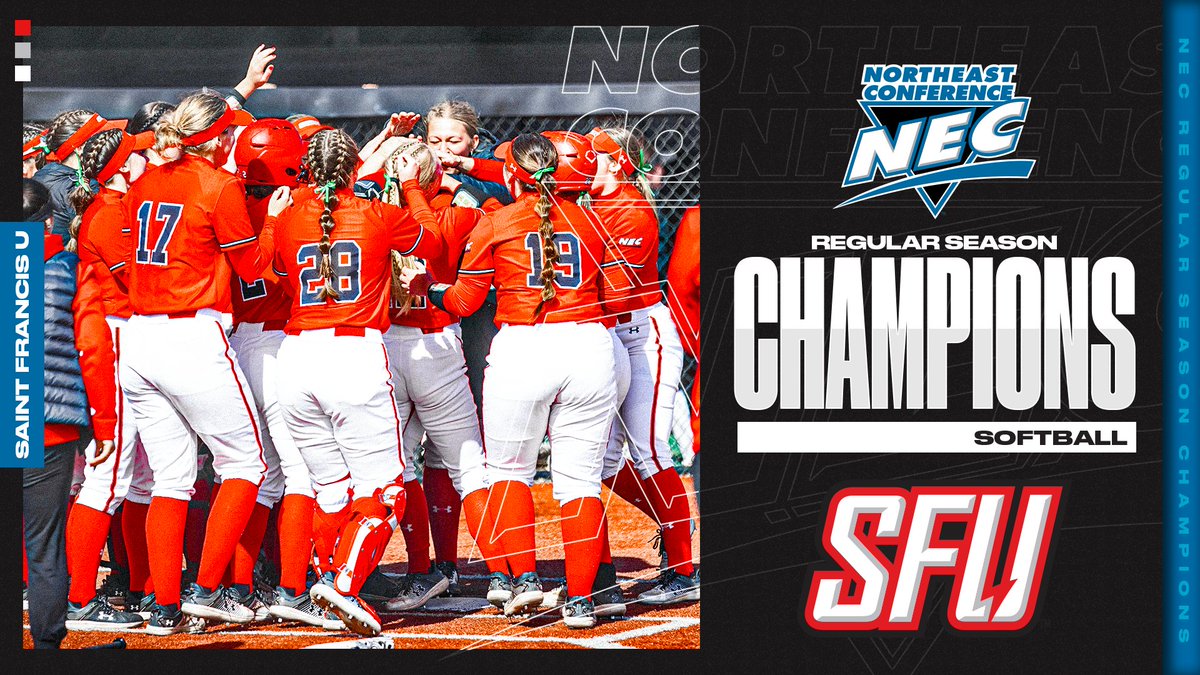 Northeast Conference (@necsports) on Twitter photo ๐งน๐ฅ๐งน๐ฅ๐งน๐ฅ๐งน๐ฅ๐งน๐ฅ๐งน
With its sixth sweep of an NEC opponent this season, <a href="/RedFlashSB/">Saint Francis Softball</a> has clinched at least a share of the @NECsoftball regular season ๐ and will host the NEC Championship as the ๐ seed!
#NECsoftball x <a href="/SFUathletics/">Saint Francis Red Flash</a> ๐งน๐ฅ๐งน๐ฅ๐งน๐ฅ๐งน๐ฅ๐งน๐ฅ๐งน
With its sixth sweep of an NEC opponent this season, <a href="/RedFlashSB/">Saint Francis Softball</a> has clinched at least a share of the @NECsoftball regular season ๐ and will host the NEC Championship as the ๐ seed!
#NECsoftball x <a href="/SFUathletics/">Saint Francis Red Flash</a>