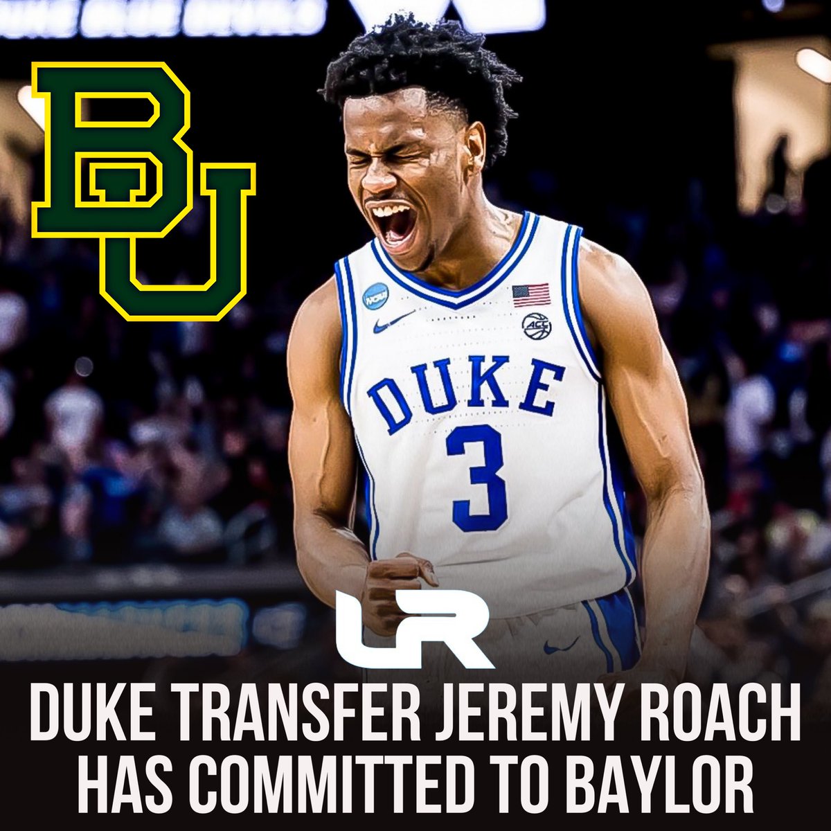 NEWS: Duke transfer Jeremy Roach has committed to Baylor, @LeagueRDY has learned. Roach is a native of Leesburg, Virginia who has spent his entire four-year career at Duke. He’s started 108 of 130 games throughout his career. He averaged 14.0PPG, 3.3APG, 2.5RPG and 1.1SPG this