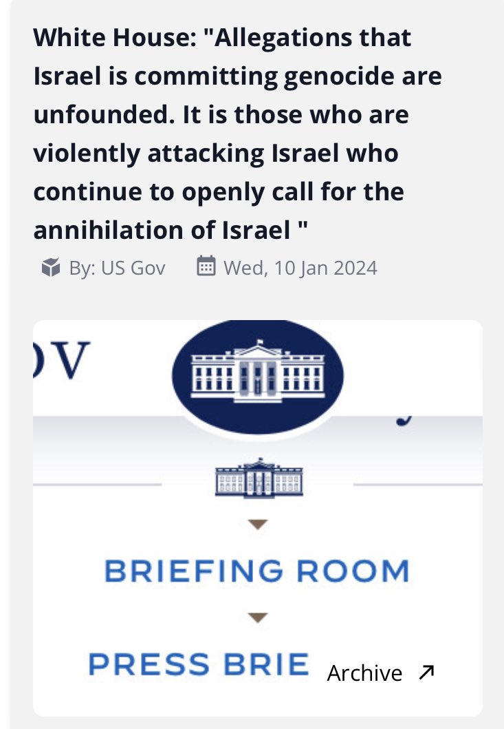 DocumentingGaza's tweet photo. @JoshuaPHilll We will log this into #GazaGenocideTimeline to join many other horrendous statements by the White House, Press Secretary and State Department spokespersons https://t.co/WKAMZSQpBk