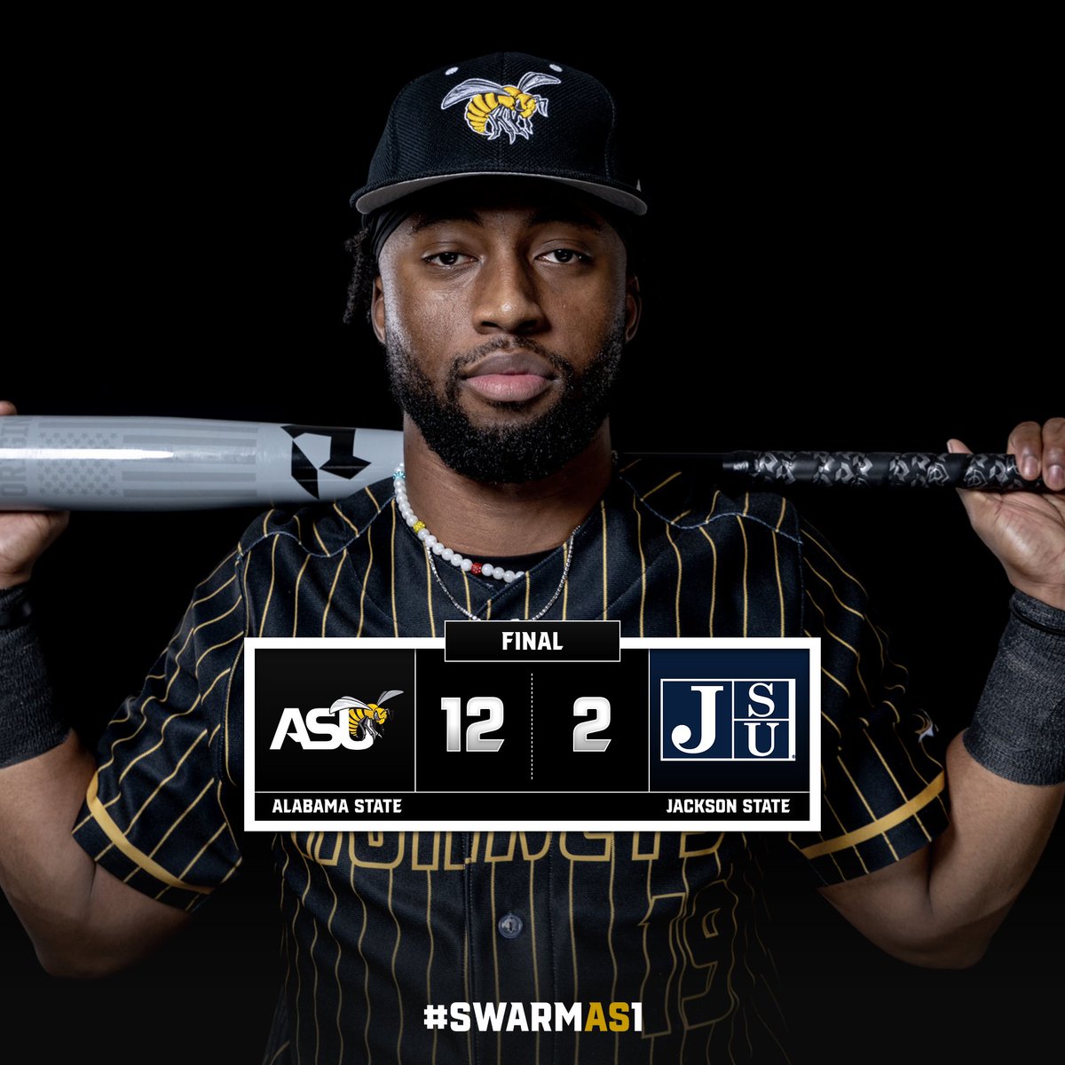 Hornets sweep the doubleheader from @GoJSUTigersBSB with a 12-2 win in game 2! #SWARMAS1 | @BamaStateSports