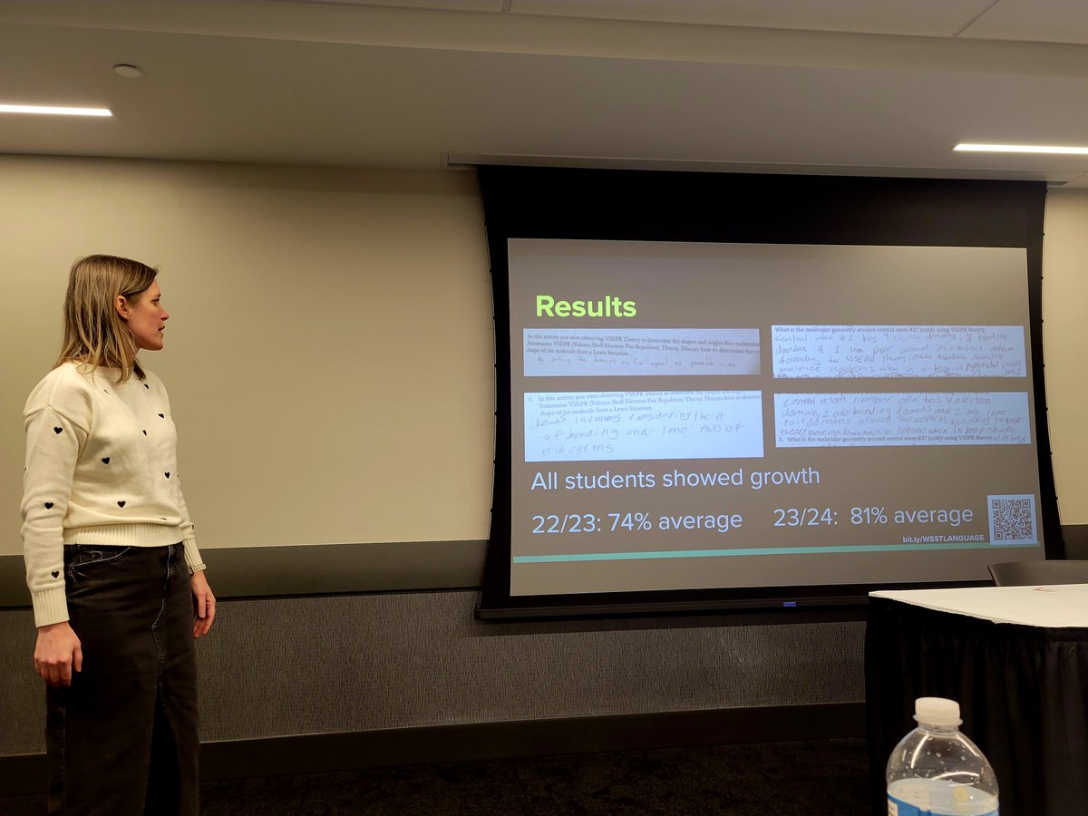 chemhemling's tweet photo. So thankful for my co-teacher Julia Peterson and Dr. Ruslana Westerlund! We shared our journey supporting all students in #literacy through #ModeContinuum at the state #WSST conference in LaCrosse. @WIScienceTeach @beaverdamusd @cesa2wi #multilingualsupport #iteachchem https://t.co/QiWjD75Efn