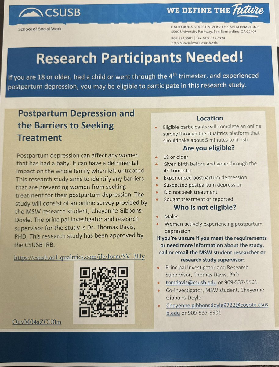 CheyenneJanelle's tweet photo. If you had postpartum depression or suspected you had PPD, scan the QR code and take my short survey. 🙏 https://t.co/3q3dnsTxSZ
