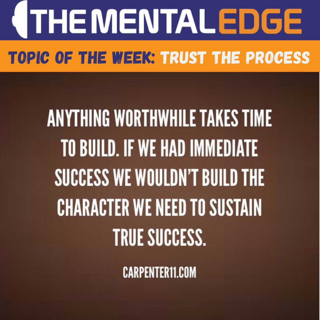 The Mental Edge Topic of the Week: TRUST THE PROCESS

#mindset #mentalperformance #mindsetiseverything #trusttheprocess #mentalperformancecoach #mindsetcoach