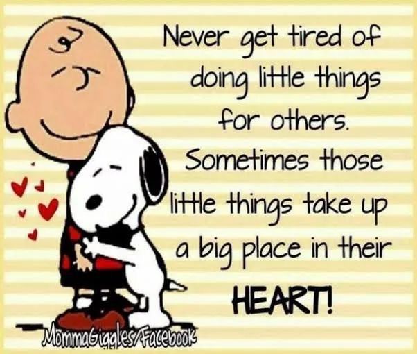 Never get tired of doing little things for others. Sometimes those little things take up a big place in their heart ❤️