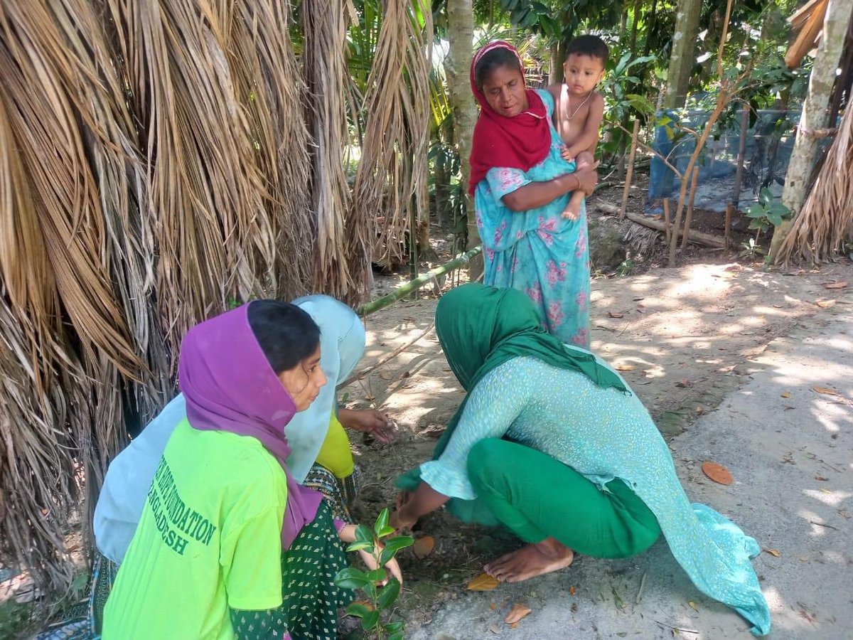 Happy #EarthDay! 
#GreenHope in Bangladesh!🇧🇩
Our amazing members planted fruit trees with the women of the rural communities to ensure #FoodSecurity & #FeministCimateJustice! For us at GHF, it is #EarthDayEveryday!🌳🍎🌏
#EarthDay2024 #GHFWalksTheTalk #SDG2 #SDG5
#SDG13 #SDG15