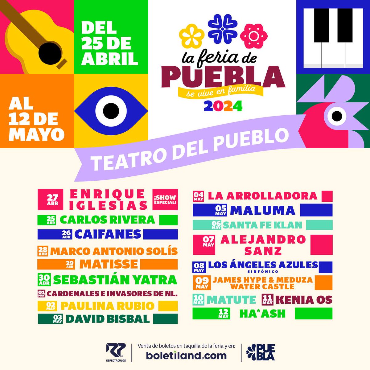 ¡La Feria de Puebla, #SeViveEnFamilia! Compra de boletos boletiland.com información: facebook.com/LaFeriaDePuebla