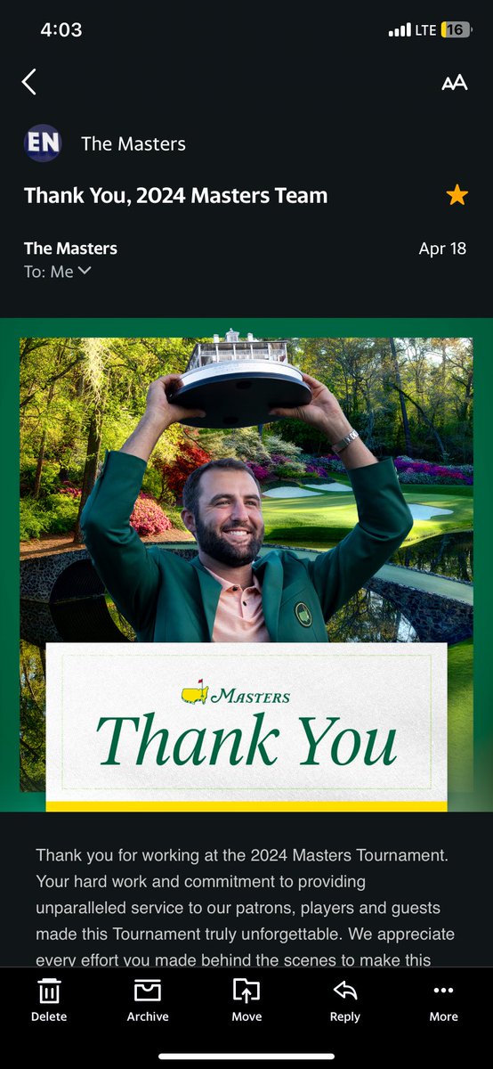 I had the honor and the privilege to work this years Masters Tournament. Overall a great experience. Hoping to return next year as well🙏🏻
#MastersTournament