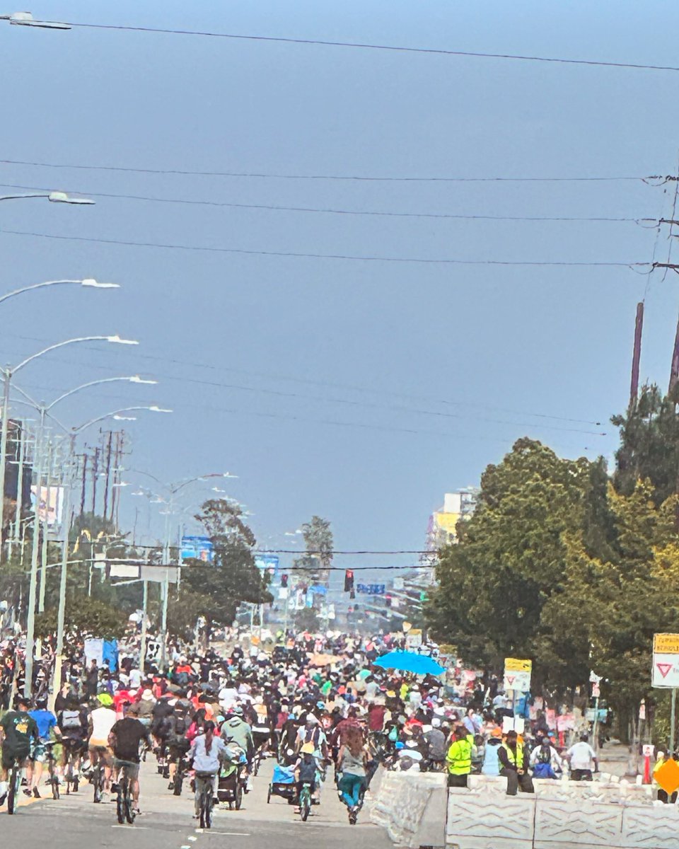It’s not that people can’t ride bikes or don’t wish that could use them more, but they are disinclined because there’s no safe place to ride a bike in LA.  If you build it, they will ride. #CicLAVia #MyDayInLA