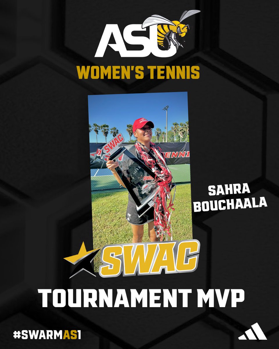 CONGRATS! Sahra Bouchaala was named the @theswac Women's Tennis Tournament MVP! #SWARMAS1