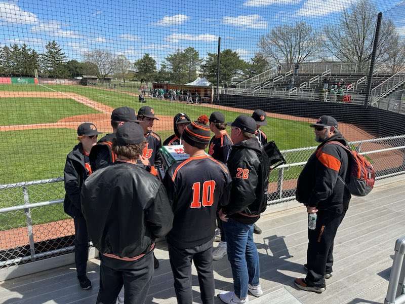 WhoWeBaseball's tweet image. The Tigers took a trip BGSU today to watch the @BGSU_Baseball take on @OhioBobcats at stellar field.  Back to work tomorrow at home at 5pm.  The Tigers battle @rhsgophers in a NWCC clash.  #jointhehunt @NBTigersAD @levigaz1