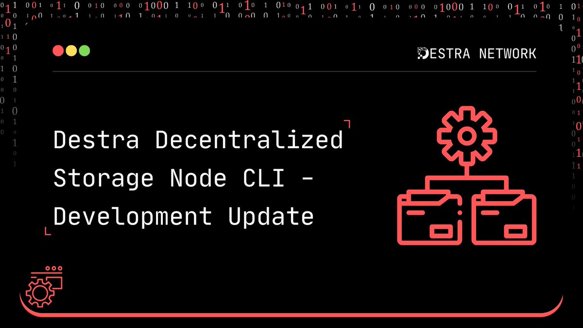 Destra Decentralized Storage Node CLI - Development Update We are currently developing client software to run nodes and join the Destra Decentralized Storage network. This new client tool is designed to have a minimal footprint and will be highly optimized for performance,
