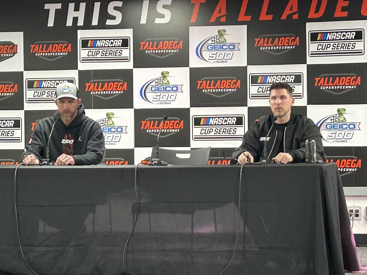 While it was a rough day on the track for @dennyhamlin with a crash in the final Stage, Hamlin is still in the post-race press conference room as the race-winning team owner for @23XIRacing.
