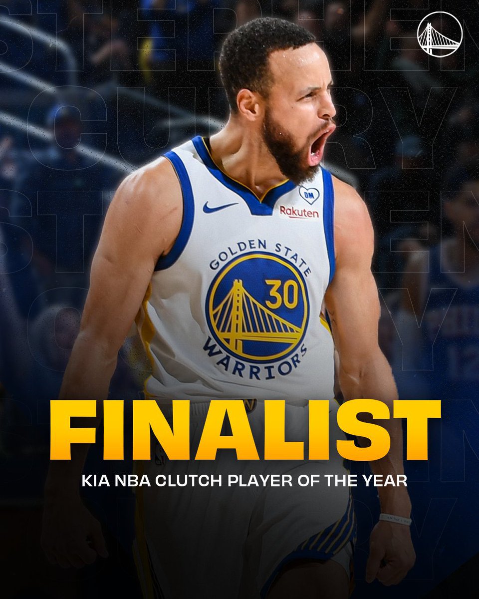 Stephen curry has officially been named a finalist for the 2023-2024 KIA NBA clutch player of the year award! Congrats @StephenCurry30 
#NBA #basketball