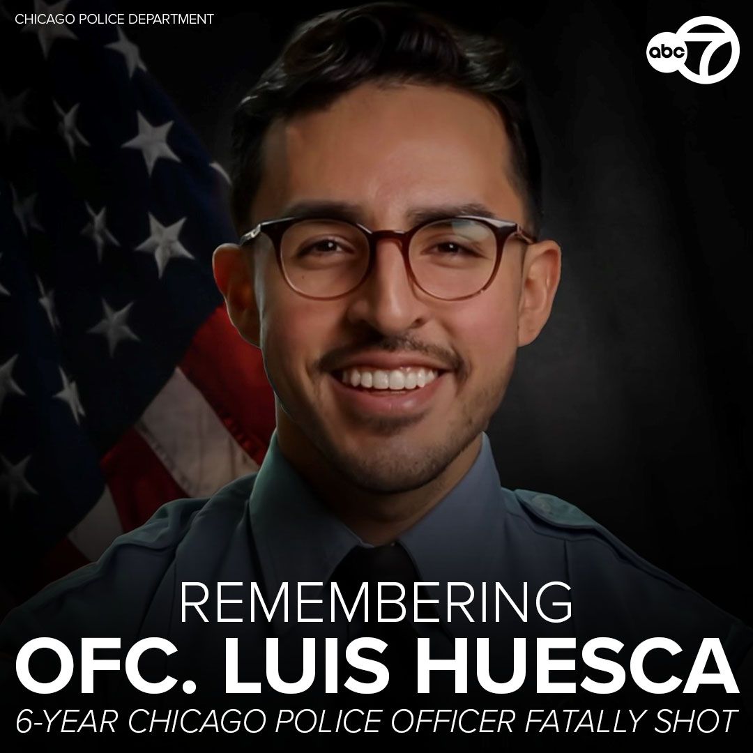 ABC7Chicago's tweet photo. Chicago Police Officer Luis M. Huesca had served with the department for six years. He was just two days shy of his 31st birthday.
https://t.co/x6vwpPur0E https://t.co/D0uXEpcK1y