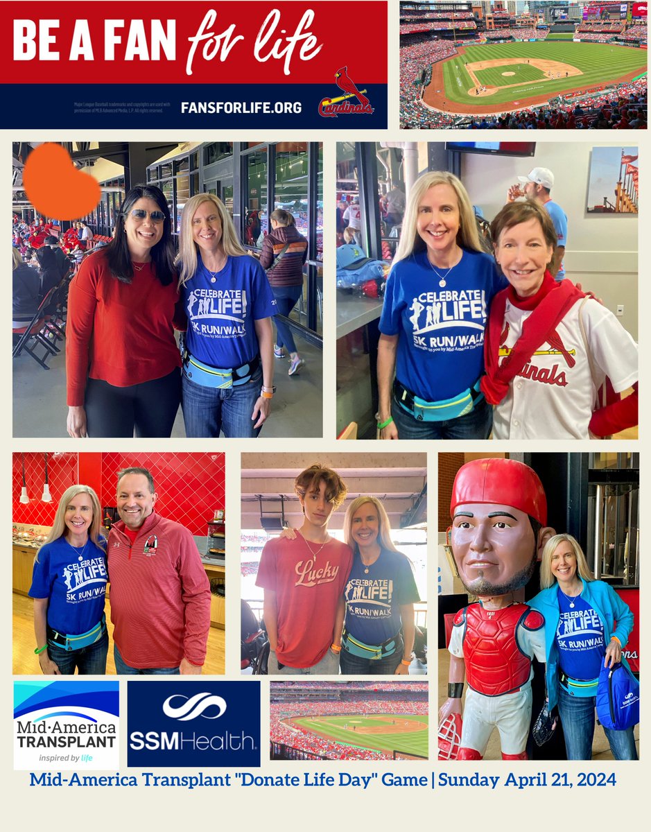🙌🏾#AwesomeDay 🌅gathering w/#DonorFamilies, #Transplant patients, #LivingDonors➕professionals in our #StLouiscommunity to honor #GiftOfLife
@DonateLife Game🏟 hosted by @midamtransplant 🦋💙💚 Sunday April 2024
•⚾️@cardinals | @SSMHealthSTL | @SLUHospital🤝🏽