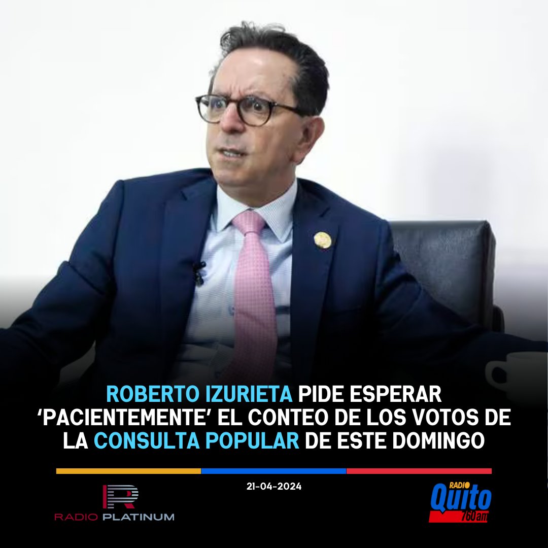 El secretario de Comunicación de la Presidencia, Roberto Izurieta, felicitó al pueblo ecuatoriano porque la jornada de votaciones se realizó “sin mayores novedades” en la consulta popular de este domingo. EL UNIVERSO