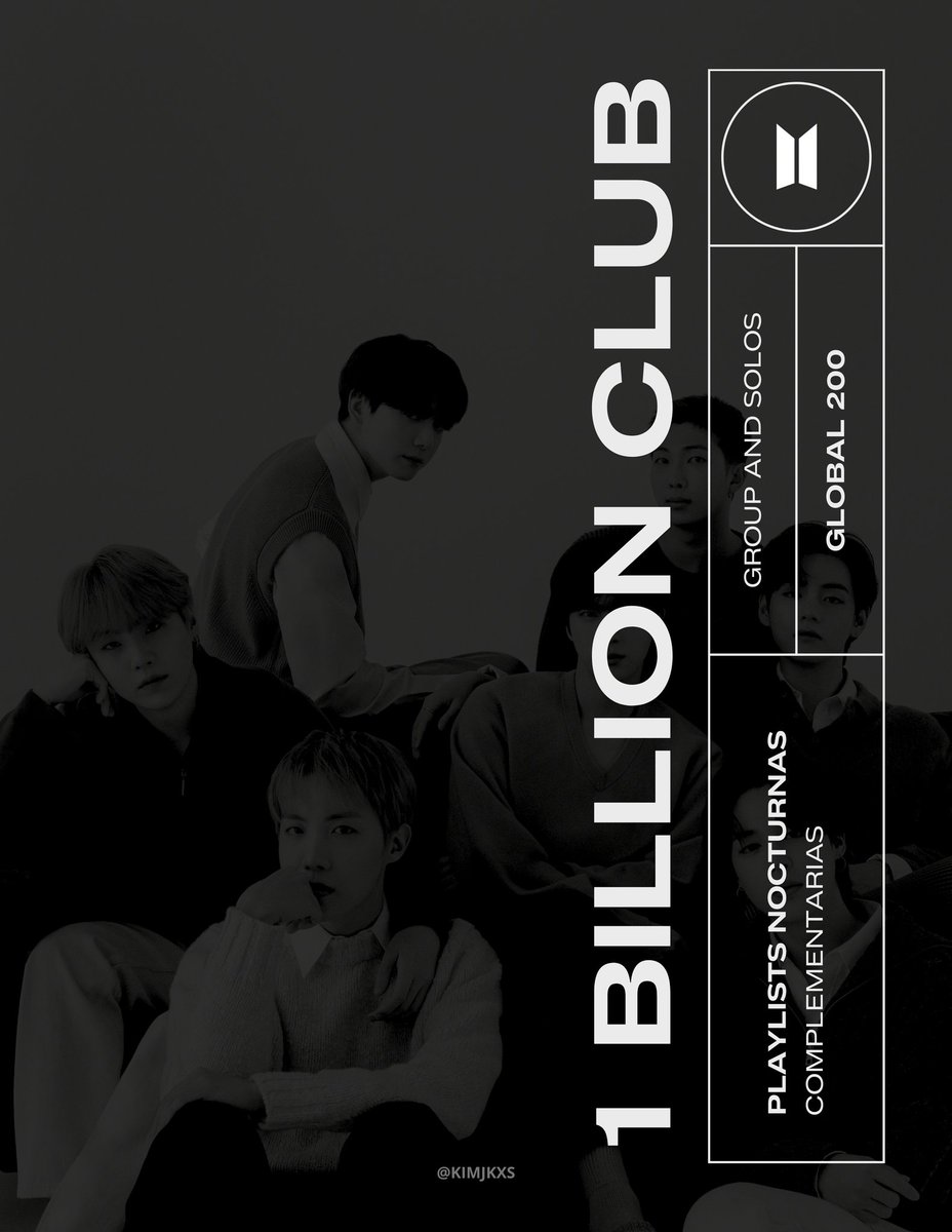 kimjkxs's tweet photo. — 🎧 | Playlists enfocadas en el #Proyecto1B para BTS y sus miembros en Spotify (nocturnas + complementarias + global 200). Abajo encontrarán el detalle de cada una de las playlists. 🖤💿
+ playlists (↓) | #BTS #BillionsClubBTS https://t.co/p45q7Ll2rn