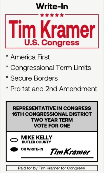 Please share to any and all Republicans in PA-CD16. I refuse to go down without a fight. We cannot afford another 2 years of Mike Kelly.