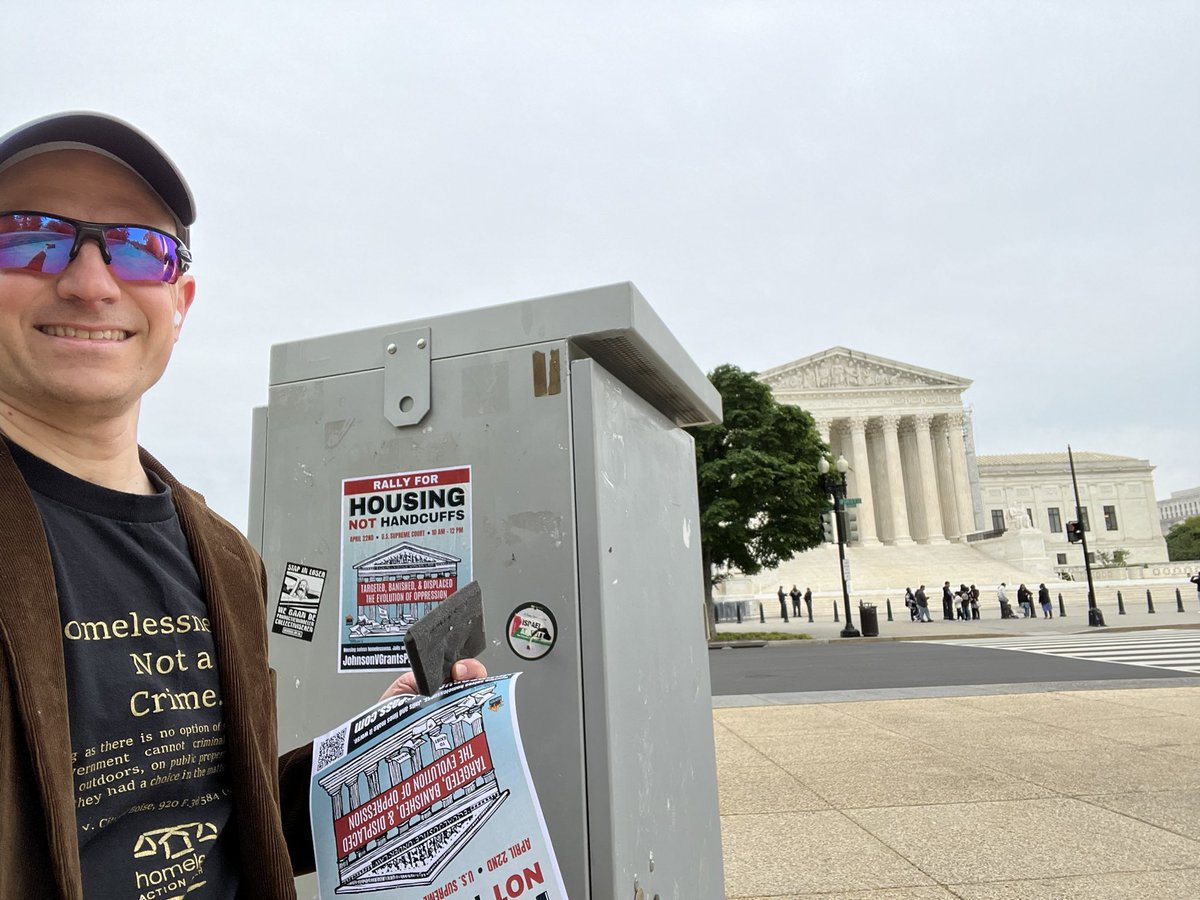 This rally poster pairing is special - from @GeorgetownLaw to the Supreme Court. For a case being argued by G’towns Supreme Court Institute! Get the details at JohnsonvGrantsPass.com!