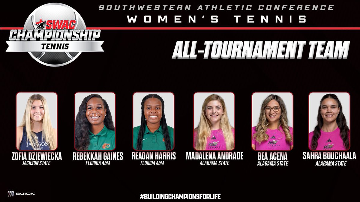 Congratulations to the 2024 SWAC Women’s Tennis All-Tournament Team. @Buick #SWACWTEN | #BuildingChampionsForLife