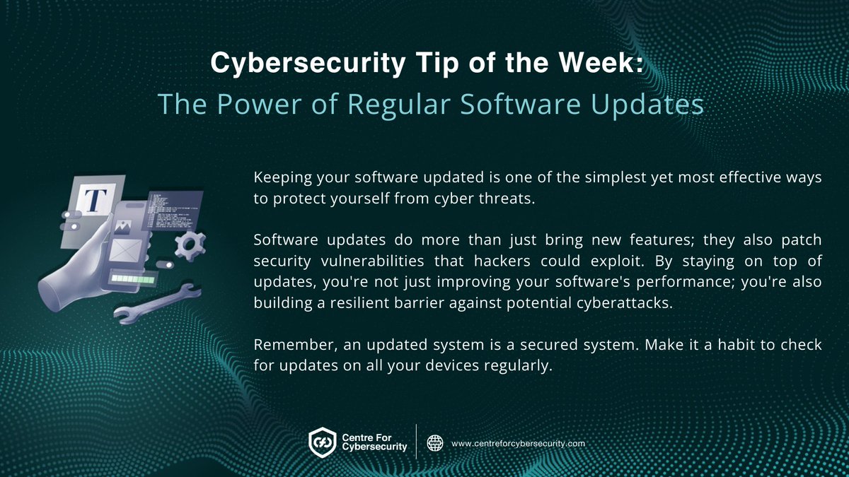 When was the last time you updated your software?🤔 

#cybersecuritytip #cybersecuritytipoftheday #softwareupdates #learncybersecurity #cybersecuritycourses #cybersecuritycareer #cybersecuritytraining