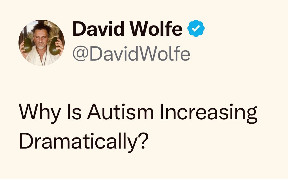 Vaccines.
MTHFR gene mutations.
Tylenol.
Maternal toxicity (amalgam fillings, etc.).
Glyphosate in food.
Maternal vaccines (flu shot).
Industrial waste.
Pesticide poisoning.
Poor nutrition.
Pretty much in this order.