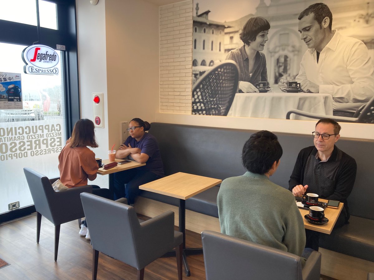 CFAOkinawa's tweet photo. ✨英語 de 朝活 in 読谷✨ 只今絶賛開催中！朝の時間を活用して、英会話を楽しみませんか？申込不要、参加無料。セガフレード沖縄読谷店で毎月第4月曜日7:30から開催しています！😊

#朝活　#英会話　#日米交流　#USNavy  #USConsulateNaha https://t.co/ZabeaRS3Re