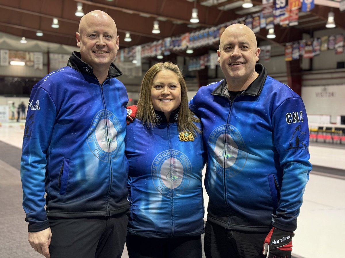 A once in a lifetime opportunity for the Koe siblings. Never before had they played together at an event. But here, in Chisasibi, at the historic all-Indigenous curling game they teamed up. Pretty special stuff.