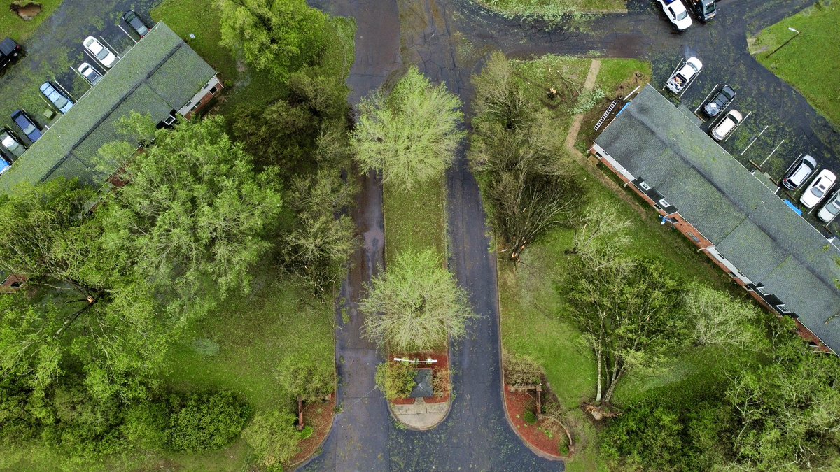 Absolutely devastating damage on the south side of Rock Hill. Trees are shredded through the path of the storm. A day later and hail is still present on parts of the ground. This is a storm that will go down in history. Prayers for all who were affected 🙏 #SCwx