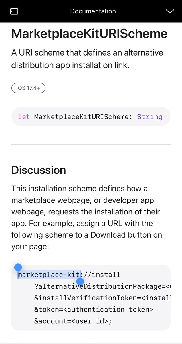 As expected, Safari handles the 'marketplace-kit' scheme in the background without user interaction. The scheme triggers an internal process that sends a unique clientID to the alternative marketplace server. The clientID is unique per marketplace, device, and account