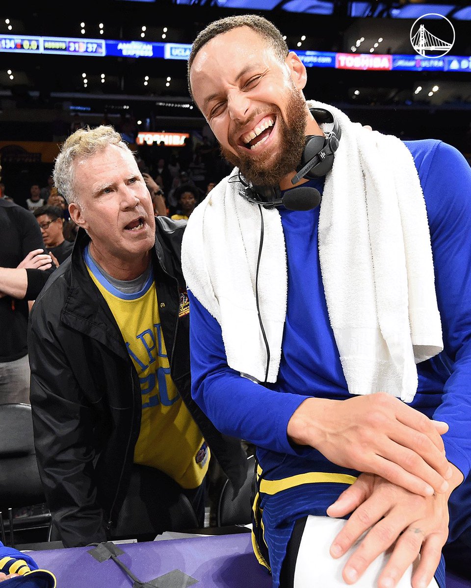 2 🐐’s in one photo. Shoutout to Will Ferrell for joining us at tonight’s game! #nba #basketball #willferrell