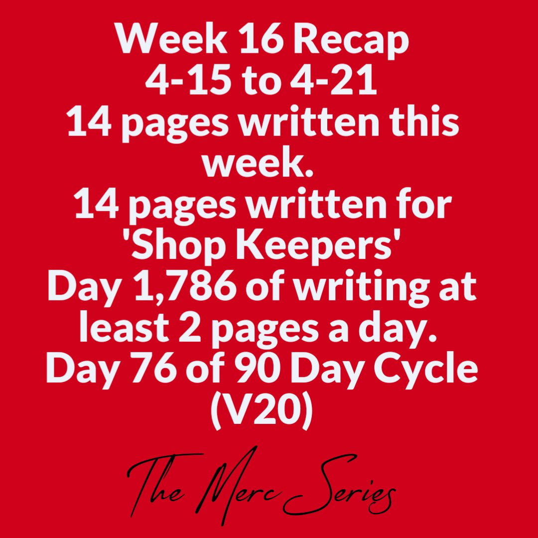 Writing Stats For This Week. Week 16.
Still not sure about this WIP but it's been nice working on a much simpler project compared to my last one so I'm not too worried about having to cut stuff down the road as I figure this story out. 
#scottswriting #dailywriting #amwriting