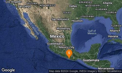 SISMO Magnitud 4.1 Loc 22 km al OESTE de PINOTEPA NACIONAL, OAX 21/04/24 17:12:01 Lat 16.38 Lon -98.25 Pf 13 km