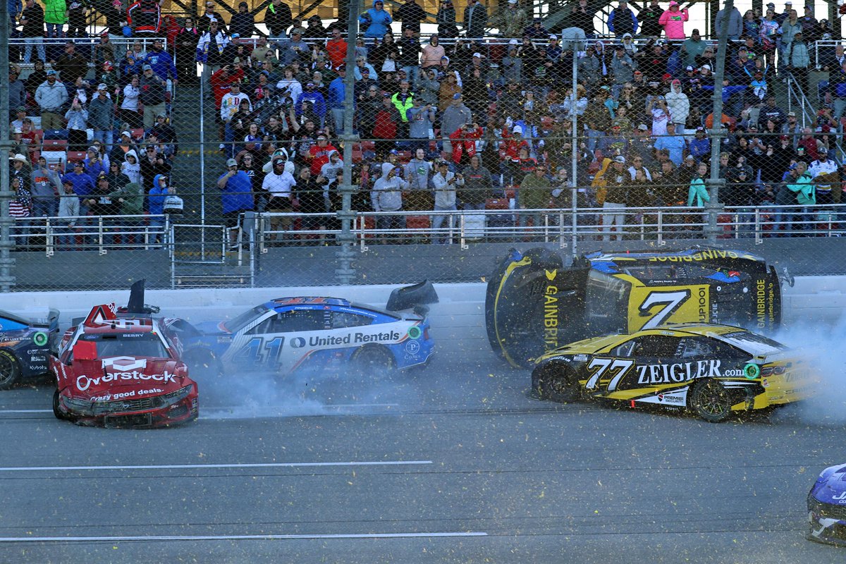 What a wild wreck for Corey LaJoie. #NASCAR