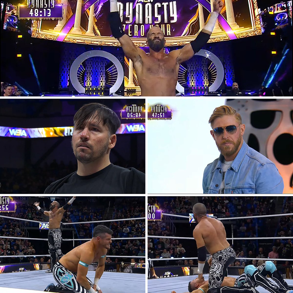 #TrentBeretta derrota a #MattSydal en la Hora Zero de #AewDynasty luego ataca al hermano de Matr, pero #ChuckTaylor sale a detenerlo, Trent le dice que tiene hasta es miércoles para decidir si está de su lado, aparece #OrangeCassidy después del ataque de Trent la semana pasada