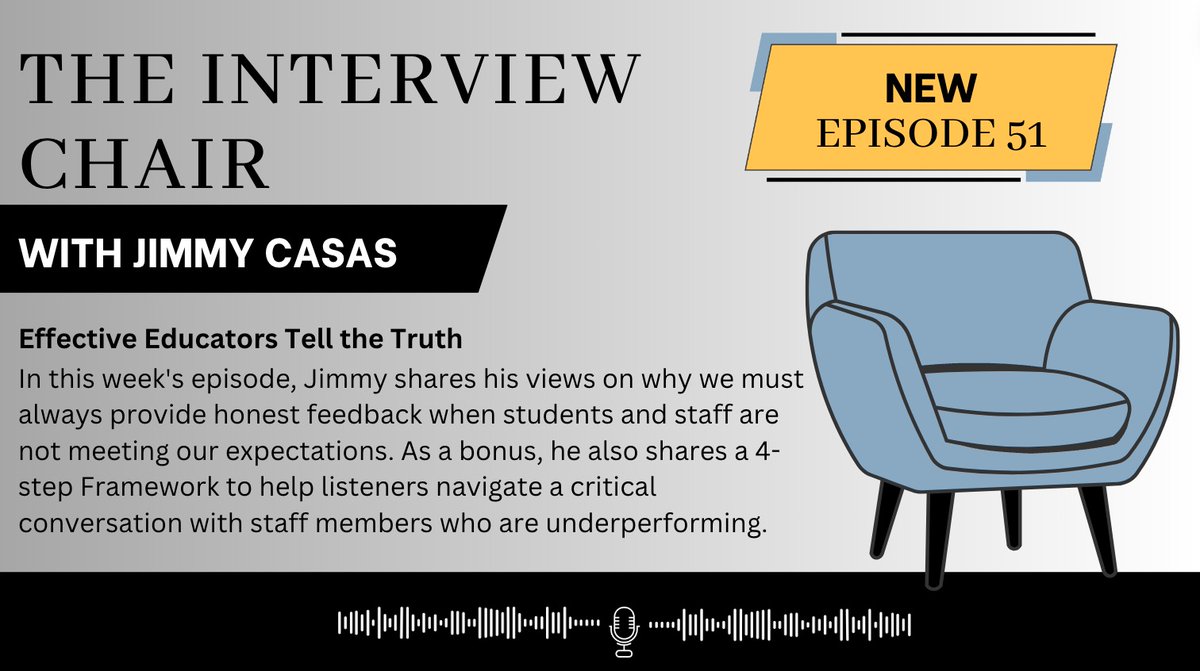 NEW EPISODE!! Check out my latest episode of #TheInterviewChair #51 Effective Educators Tell the Truth. jimmycasas.com/theinterviewch… #Culturize #Recalibrate