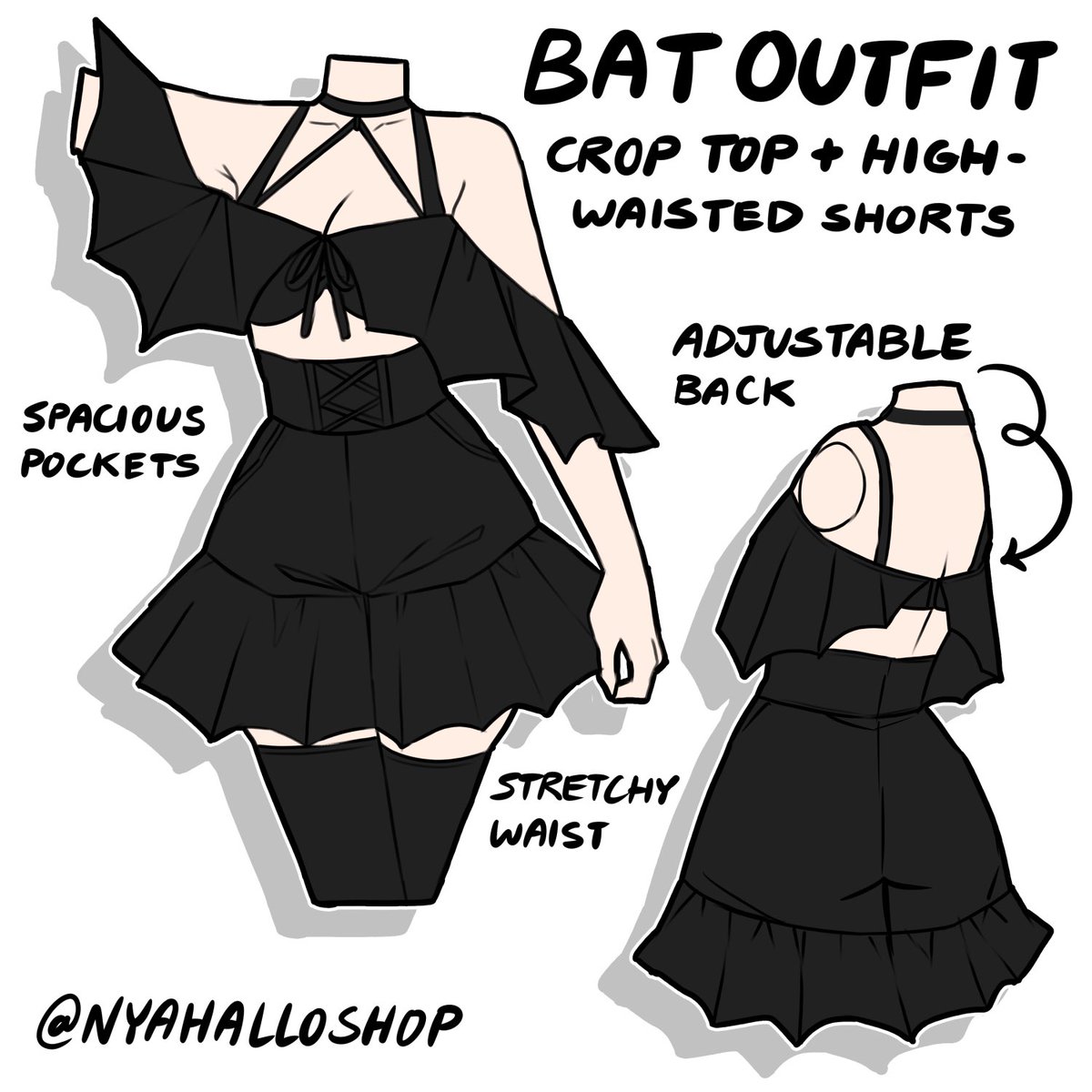 Bat outfit 🦇 Should we make this one?