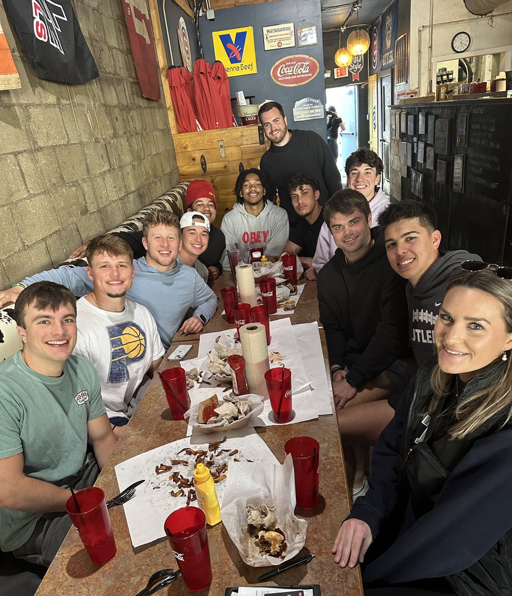 Great time at dinner tonight with the WR’s. Super proud of all the hard work these guys continue to put in each day. #TheButlerWay