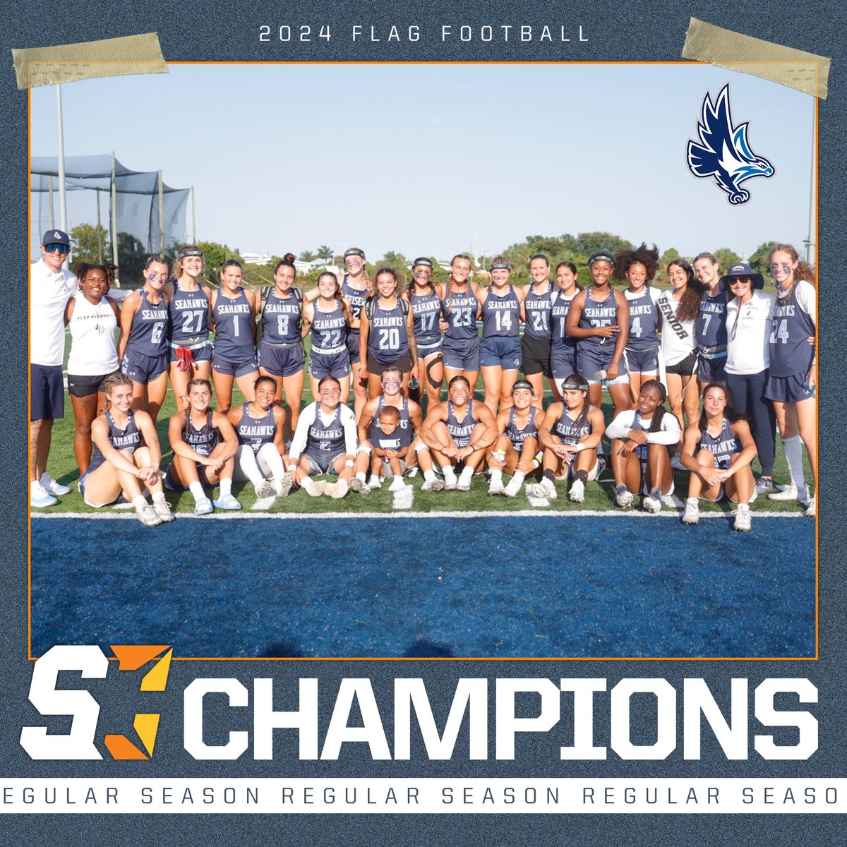SunConference's tweet photo. 🏆 After going a perfect 8-0 in conference play, @Keiser_WFlagFB are our 2024 Regular Season Champions🏆

The Seahawks will host and be the top seed in this week's SUN Tournament Championship! https://t.co/eJG70JeOLc