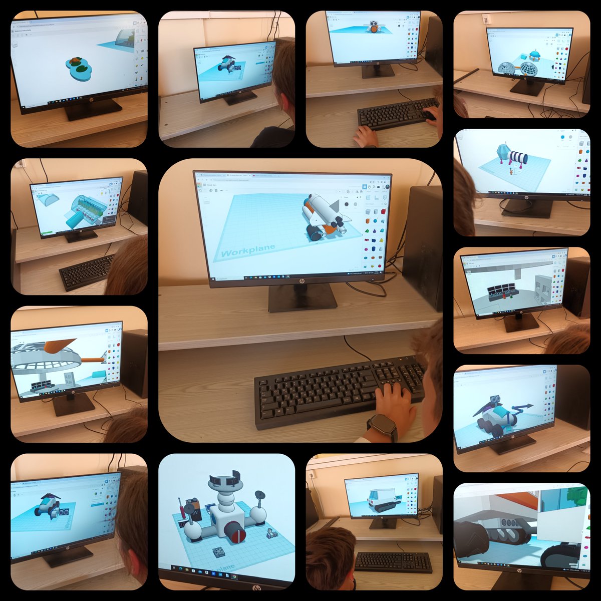 K_Lymperopoulou's tweet photo. 5 students of 3rd Junior High School of Kifissia, Athens, Greece, participating in the eTwinning project #TheAmplifiedBluePlanet, made a 3D design of an astronaut base, for the #mooncamp challenge 2024, using #Tinkercad. Good luck!!! https://t.co/YIUd9s043W
