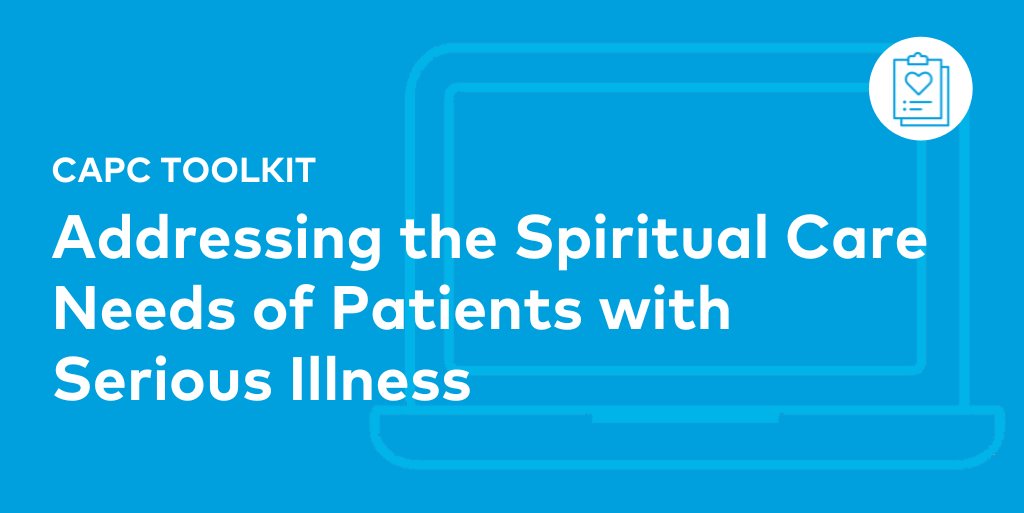 Addressing the Spiritual Care Needs of Patients with Serious Illness toolkit >> bit.ly/36gMGhS

Online courses and tools for #spiritualcare providers to meet the needs of patients with #seriousillness. Leaders will find information about integrating spiritual care. #hpm