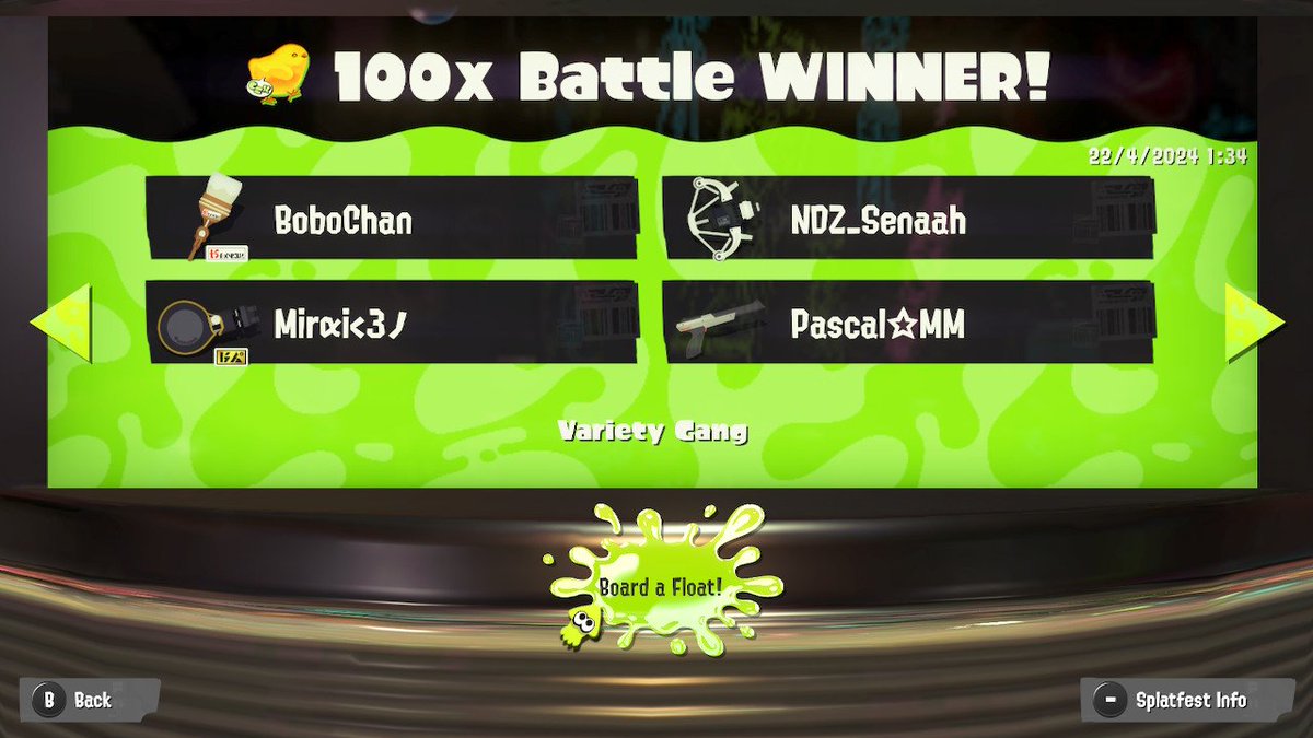 Pascal_spl's tweet photo. Late Night 100x Win with @BoboChan_spl @2501Nutella and @senaah25 qwq

#Splatoon3 #NintendoSwitch https://t.co/zEcZ7XIi7m