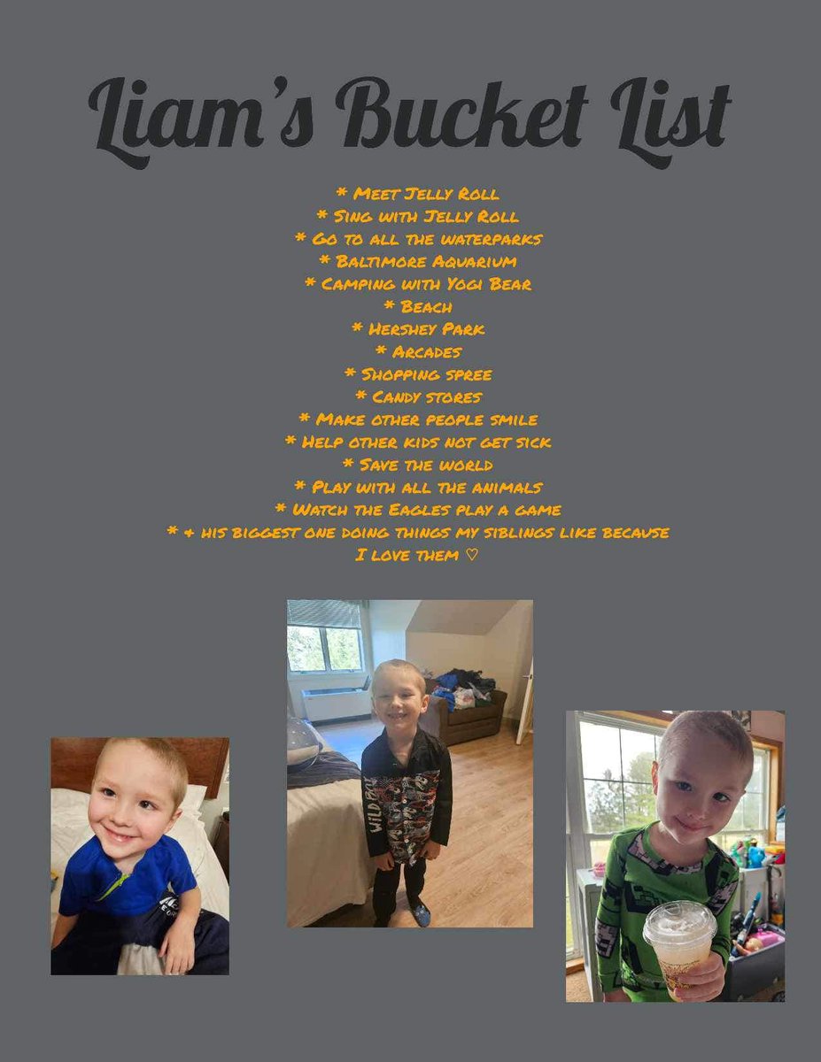 Liam (DIPG) is not able to regulate temperatures anymore. He need our prayers. Lord we cannot imagine a day without seeing Liam smiles and his fight against DMG. He is working his bucket list and we pray that he can complete that. Lord we are begging for a cure for DIPG and DMG.