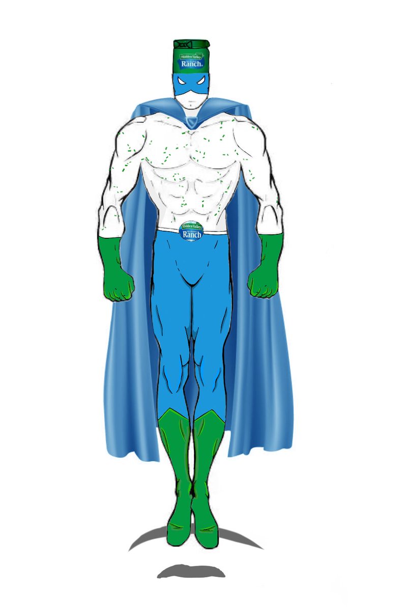 ZeroRex6's tweet photo. @cowphobia86 I made you into a superhero hope you like it!!! #ranch #iloveranch #food #oc #OC #Superheroes #MARVEL #DC https://t.co/6Zpbcw6CKZ