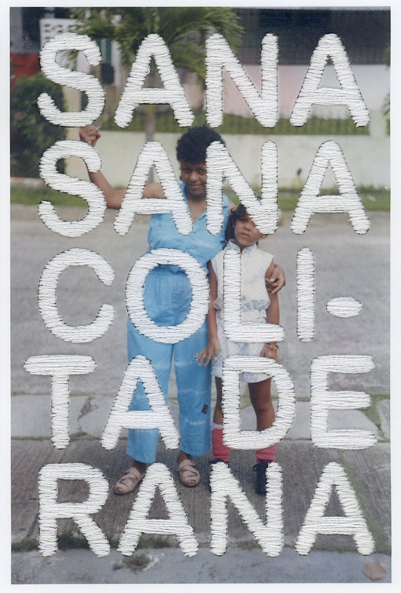 daniela0spector's tweet image. Embroidered a phrase from childhood onto family photos.