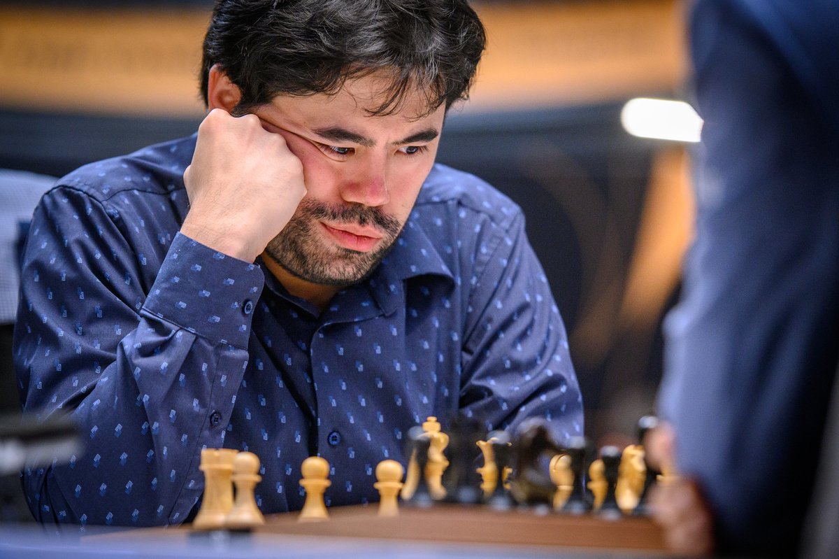 ChessbaseIndia's tweet photo. Gukesh finishes the Candidates Tournament 2024 with a draw against Hikaru Nakamura with the Black pieces! Gukesh has 9/14 points right now, with the game between Ian Nepomniachtchi and Fabiano Caruana still going on.

Hikaru tried hard from the get-go for a position where all 3 results are possible. Gukesh defended patiently, the Queens were exchanged after some point, and the game ended in a draw with just the Kings on the board.

If Fabiano Caruana or Ian Nepomniachtchi win, they join Gukesh in the lead and there will be tiebreaks tomorrow. If the game ends in a draw, Gukesh becomes the Champion of Candidates Tournament 2024!

Photos: Michal Walusza, Maria Emelianova 

#chess #chessbaseindia #Candidates2024