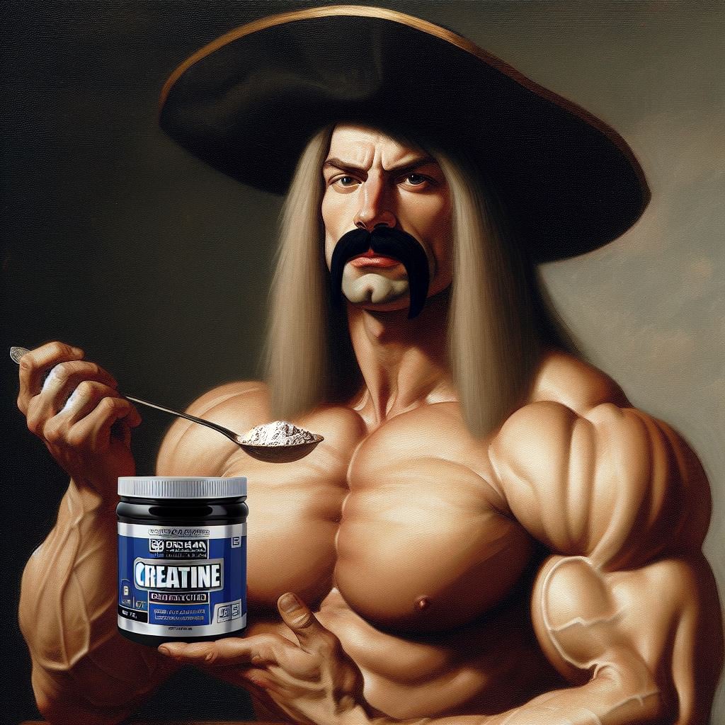Did you take your creatine today?

Hyperlink inside biography.