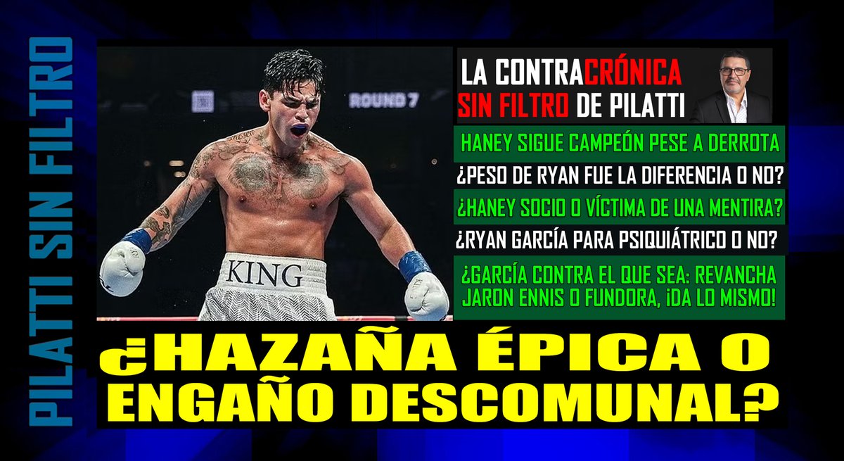 La Contracrónica, la locura o la cordura de Ryan y las razones para creer que pudo ser una pelea dramatica o un engaño monumental con fines comeciales.
#RyanGarcia #Haney #HaneyGarcia #Boxeo 
El video aquí 👉youtu.be/koPgSVslzvw